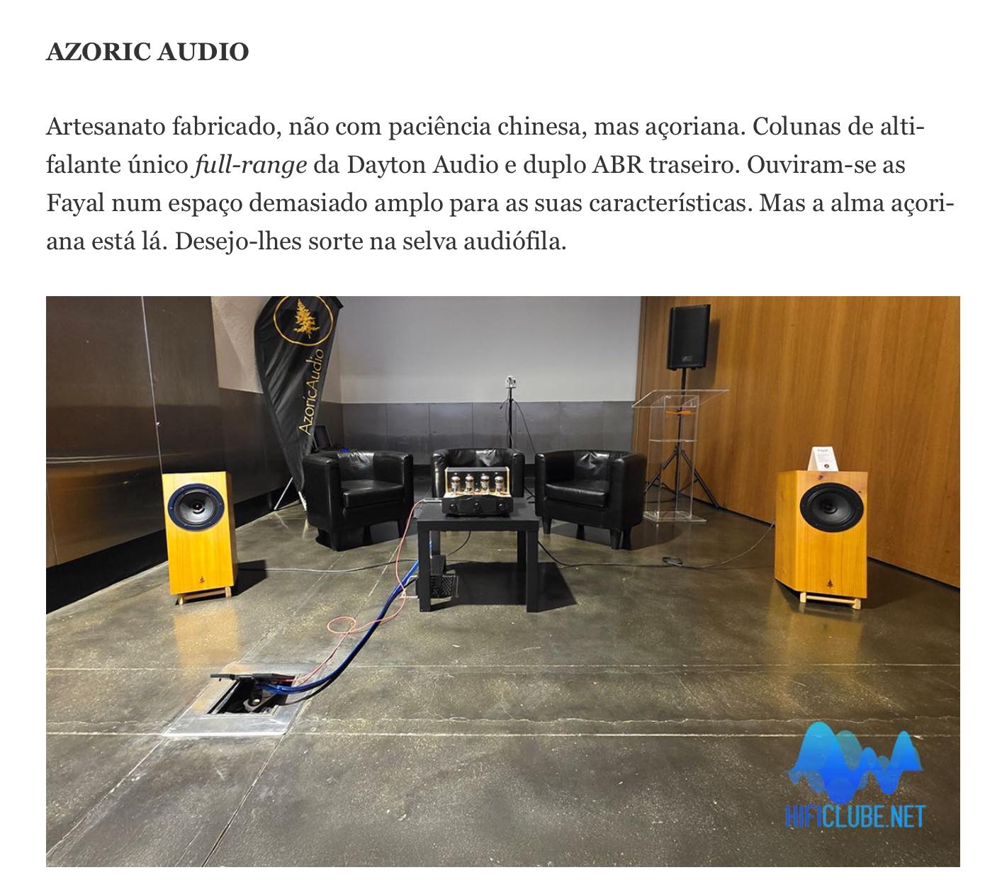 HIFICLUBE.NET on our FAYAL at the Hi-Fi Show